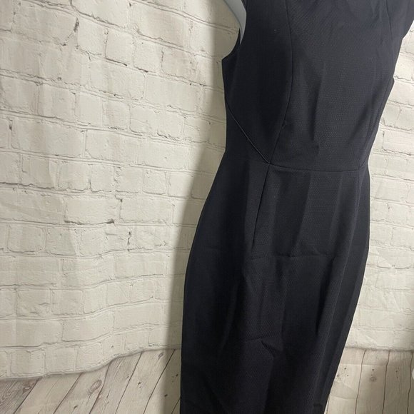 Next tailoring size 8 navy blue lined sleeveless formal zip back dress - Picture 3 of 9